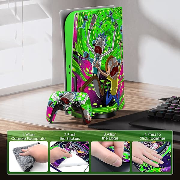 PS5 Skin Disc Edition Anime Konsol og Controller Vinyl Mærkat, Holdbar, Ridsefast, Præcis Pasform, Kompatibel med PlayStation 5
