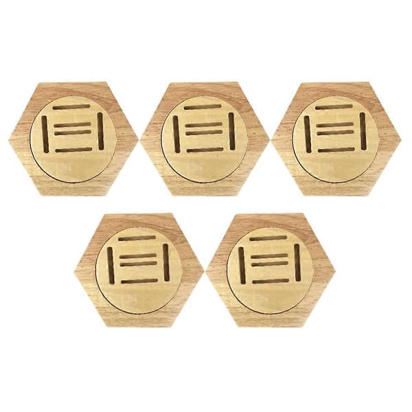 Enkel Medaljhållare i Trä Hexagonal Väggmedaljhållare Dekorativ Väggmontering Sovrum och Vardagsrum Med