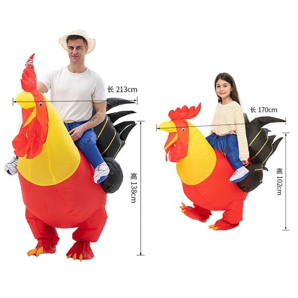 Oppusteligt kostume Ananas Kylling, Voksen B B 90-140cm