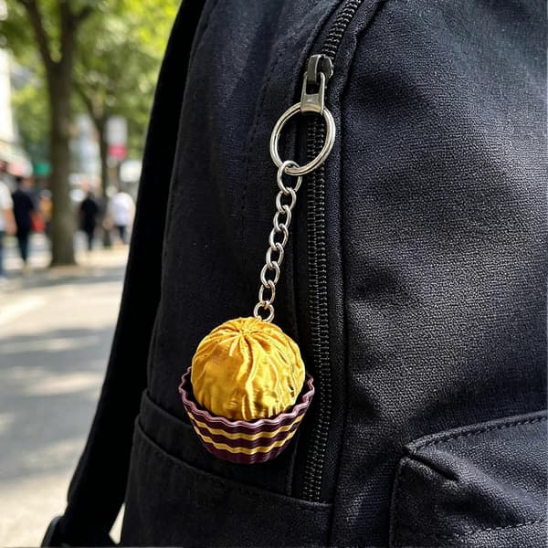 Cupcake Clicker Nøkkelring 3D-printet Knappeleke - for kontorarbeidere, studenter og angstlindring[zd] Brown