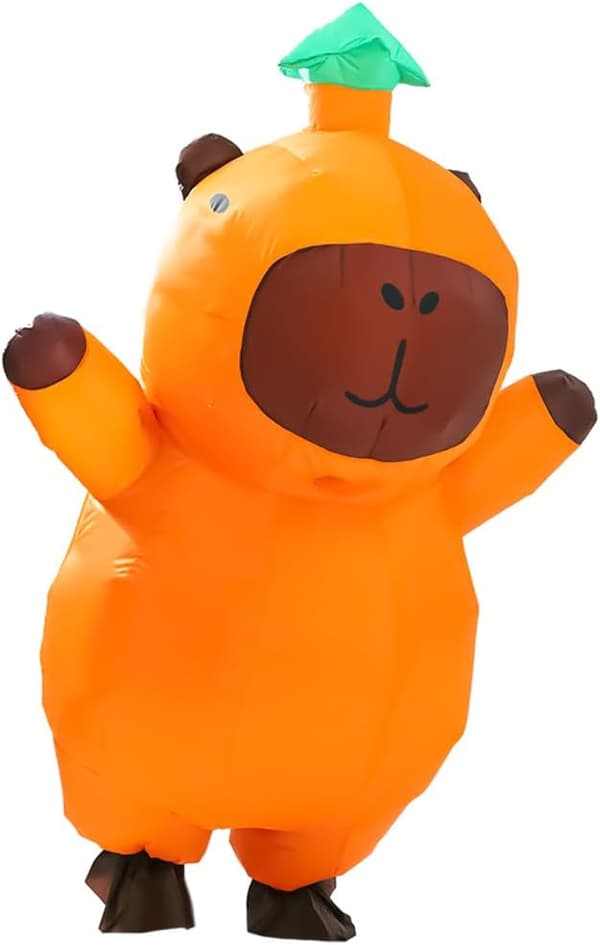 Oppustelig Capybara-kostume til voksne, oppustelige Halloween-kostumer, sjove dyrekostumer