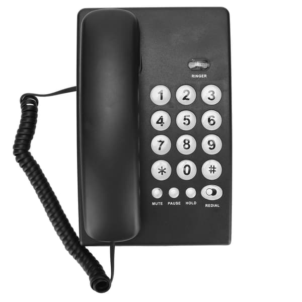KXT504 Trådløs Telefon med Ledning, Flere Funktioner, Store Knapper til Hjem, Kontor, Hotel (Sort)