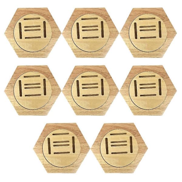 Enkel Medaljhållare i Trä Hexagonal Väggmedaljhållare Dekorativ Väggmontering Sovrum och Vardagsrum Med