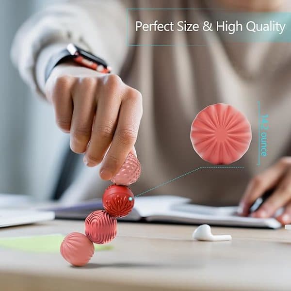 Silikonmagnetiska bollfidgetleksaker för vuxna och tonåringar, 4-pack stresslindrande sensoriska leksaker för autism, ADHD, ångest, kontorspresenter, rosa pink