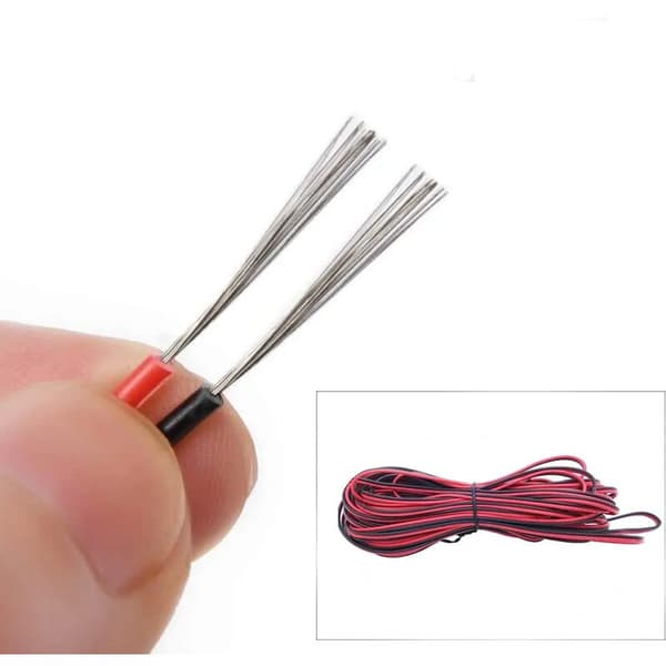 Elektrisk ledning fleksibelt kabel (Rød Sort 20 meter 22AWG) PVC 2-leder