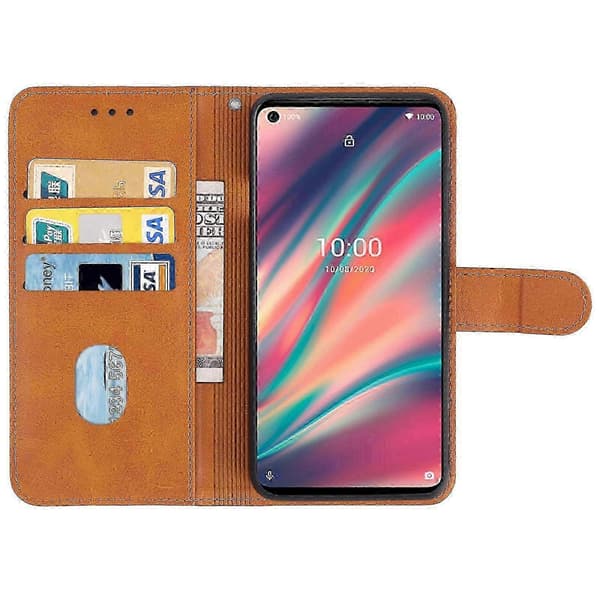 Wiko View 5 Läderfodral | Premium Skyddsfodral för Wiko View 5 Smartphone Brown