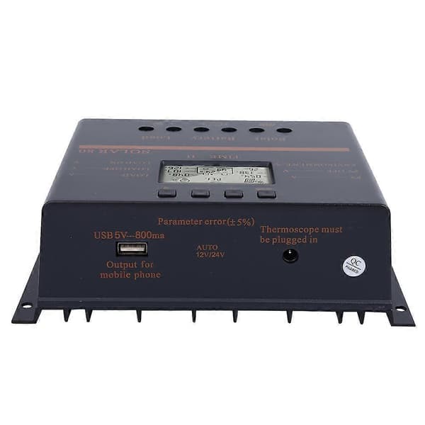 12V 24V Auto 80A PWM Solarladdningsregulator Solpanel Laddningsregulator LCD-display Solar80