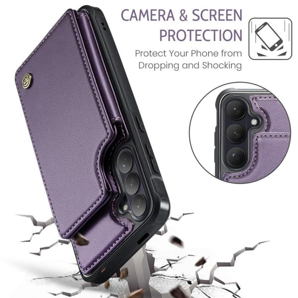 Compatible with Samsung Galaxy S26 5G Case with Card Slot RFID Purpur