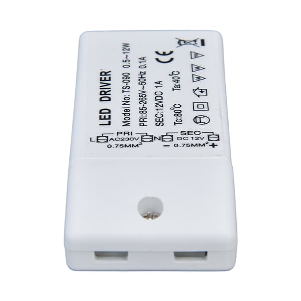 LED-driver 12W 12V DC 1A strømforsyning LED-lampe konstantstrømsdrift strøm AC 85‑265V 0.1