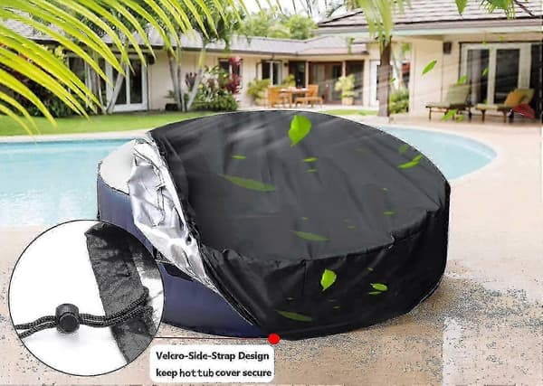 Jacuzziöverdrag Rund Utomhus Vattentät Polyester Utomhus Spaöverdrag För Badkar/bubbelmassage Spa Utomhus Bärbar - JA 225*95cm