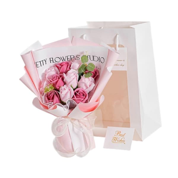 Konserverad blomma Romantisk blomsterarrangemang Håller 2-3 år Eviga rosor för pink