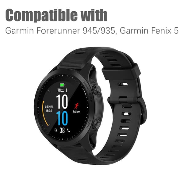 [zd]Urrem silikone Grå Garmin Forerunner 945/935, Garmin Fenix 5 Grey 26