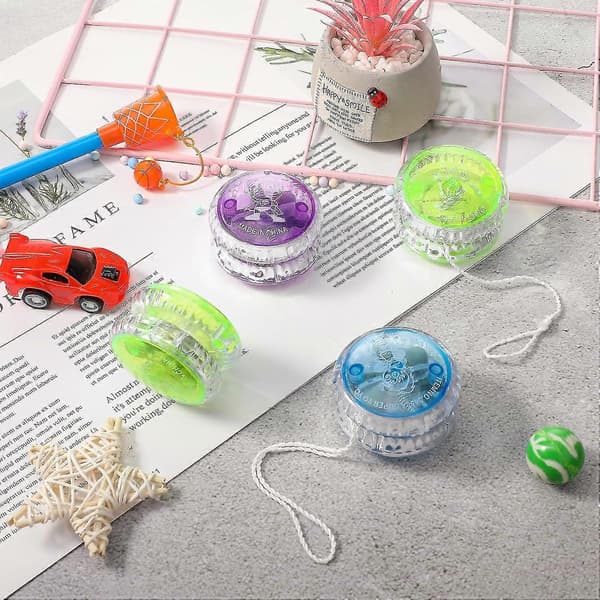 9 Pcs. LED Light Yoyo Responsive Ball Bearing Yoyo Plastic Responsive
