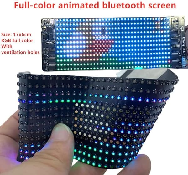 Bluetooth Programmerbar RGB Fleksibel LED-modul 16*32 Piksel Display Matrise Skilt Android Ios Applikasjonskontroll LED-maske Skjerm (RGB Flerfarget)