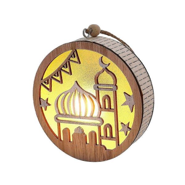 Eid Håndværk Natlys, DIY Ramadan Mubarak Lys 3D Træ LED Lys Dekoration