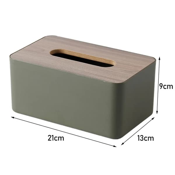 Kosmetisk tissuesæske i træ, tissuesdispenser, praktisk tissuesæske, rektangulær tissuesæske til standard 21x13x9cm, gul[zd]