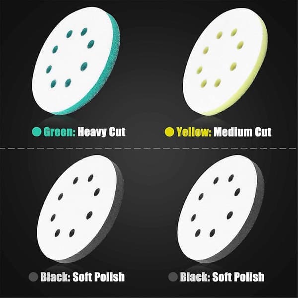 4 Pakke Skum Slipeputer for Eksentersliper, 5 Tommer 8 Hull Eksentersliper Surfprep Skumpute