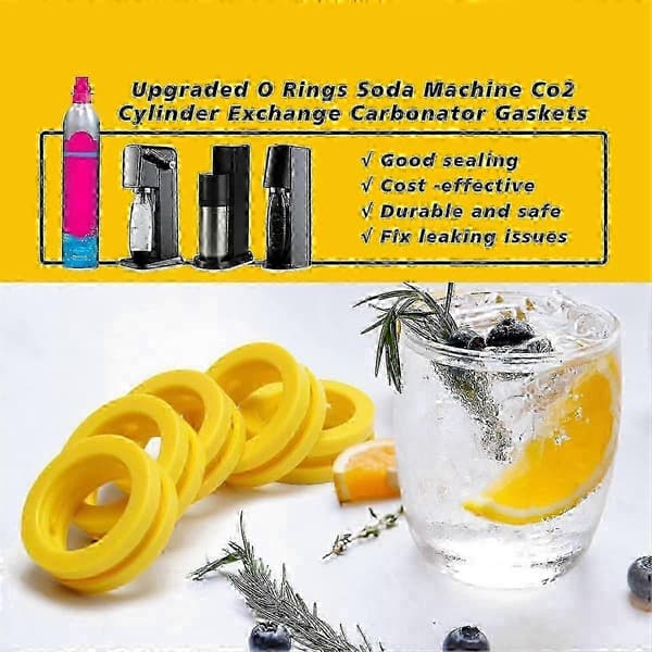 3 st O-ringstätningssats för DUO Terra ART CO2-cylinder Snabbkoppling Sodamaskin Markörbytespackningar Yellow