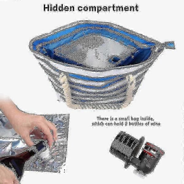 Isolerad tygväska för strandvin med dolt dispenserfack Blue
