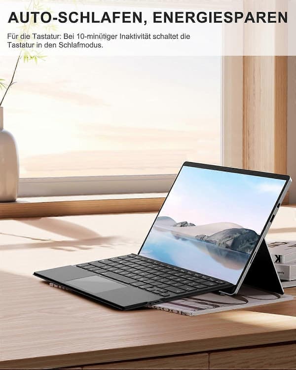 [zd]Microsoft Surface Pro 7/7/6/5/4/3 Bluetooth-tangentbord, QWERTZ-layout, grå