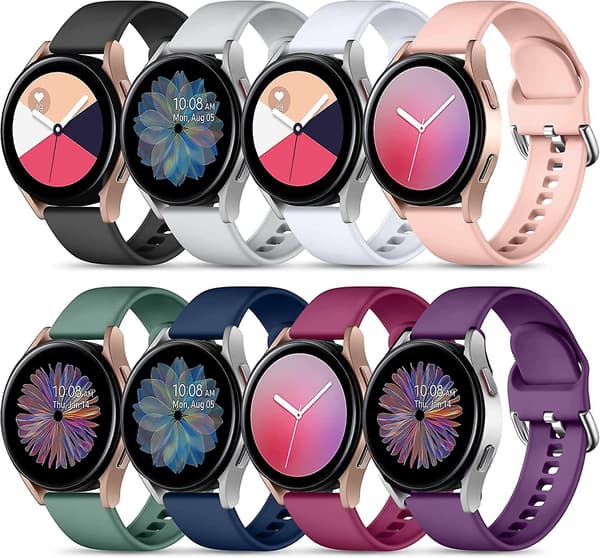8-pak remme kompatible med Samsung Active 2 urrem/Galaxy Watch 4 rem 20 mm