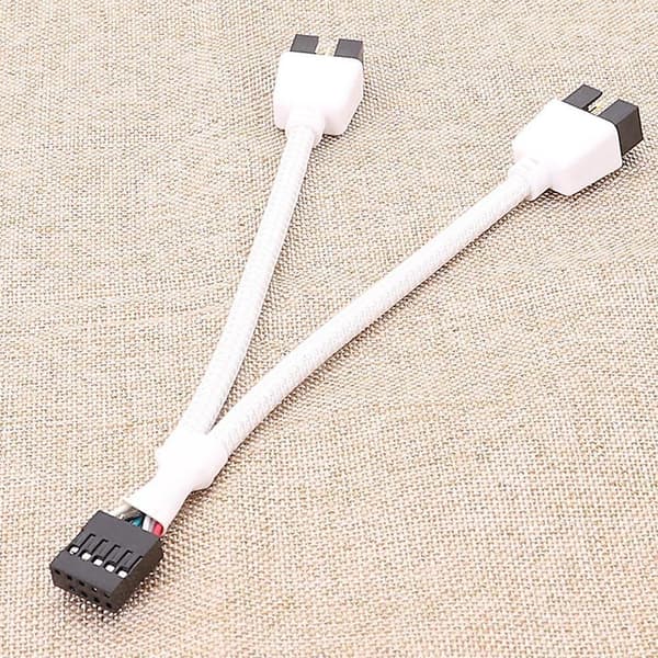 Hovedkort 9-pinners USB-header til dobbel USB2.0 9-pinners splitter hub forlengelseskabel