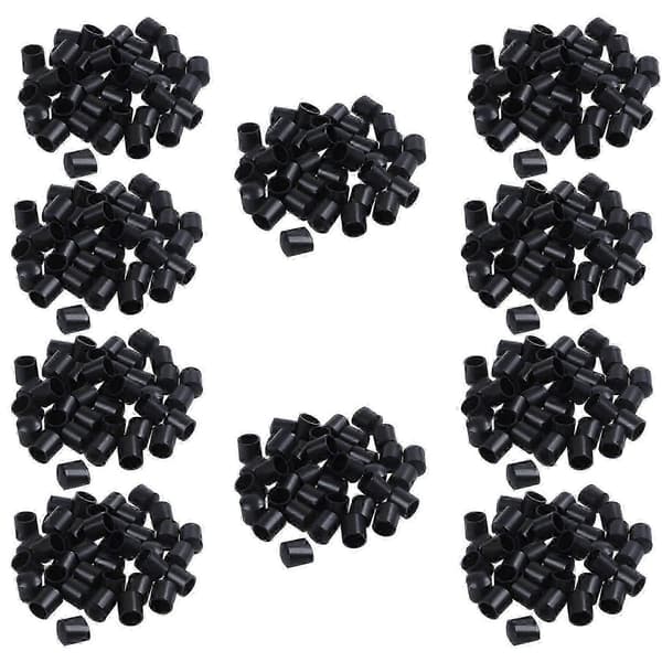 Gummikapper 400-pak sorte gummirørender 10 mm runde Black