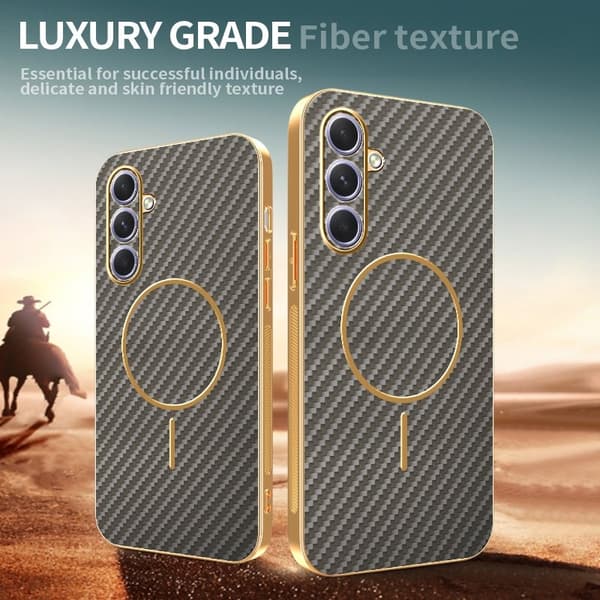 Mobildeksel til Samsung Galaxy A55 5G Karbonfiberstrukturert TPU - Brun