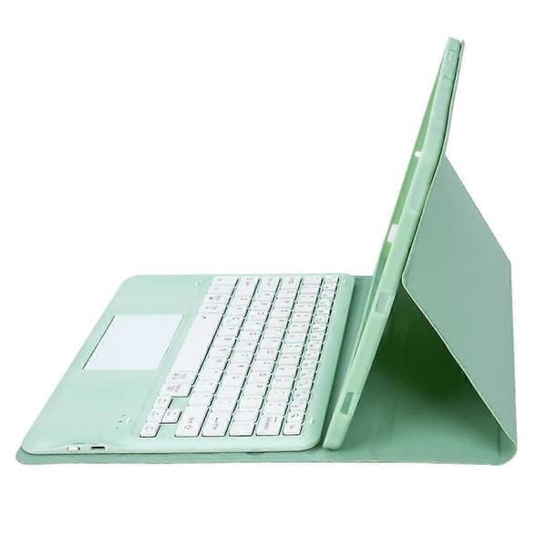För Samsung Galaxy Tab S10+(Plus)/ S9 FE+(Plus)/ S9+(Plus) 12.4" X610/ X616 Bluetooth-tangentbord med pekplatta, pennfack, surfplattafodral Light Green
