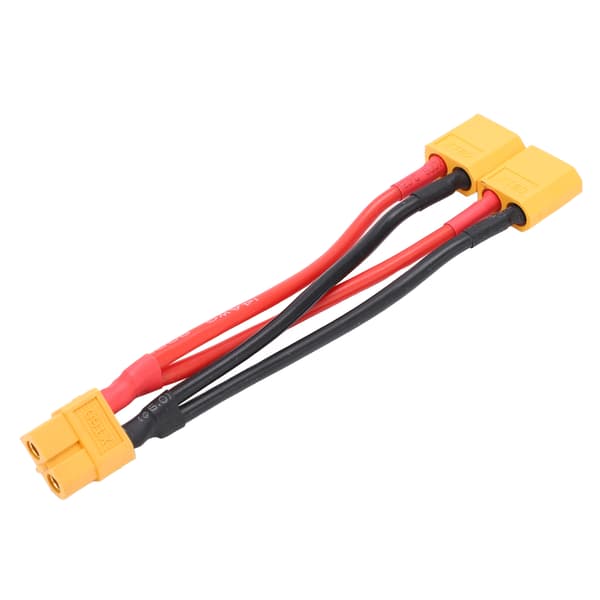 XT60 Parallel Batteristik Kabel Dobbelt Forlænger Y Splitter 1 Hun til 2 Han Silikoneledning til RC Batterier