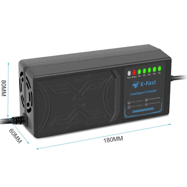 [zd]60V 20AH Elbillader med 7 lysdisplay, strømdisplay, lekkasjebeskyttelse/full lading