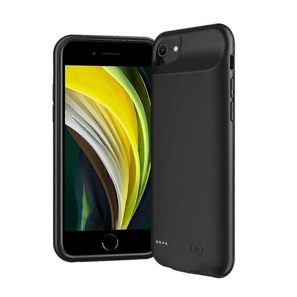 6000mAh Oppladbart Forlenget Batteriladerdeksel med TPU-ramme for iPhone SE (2020) 8 7 6 [S
