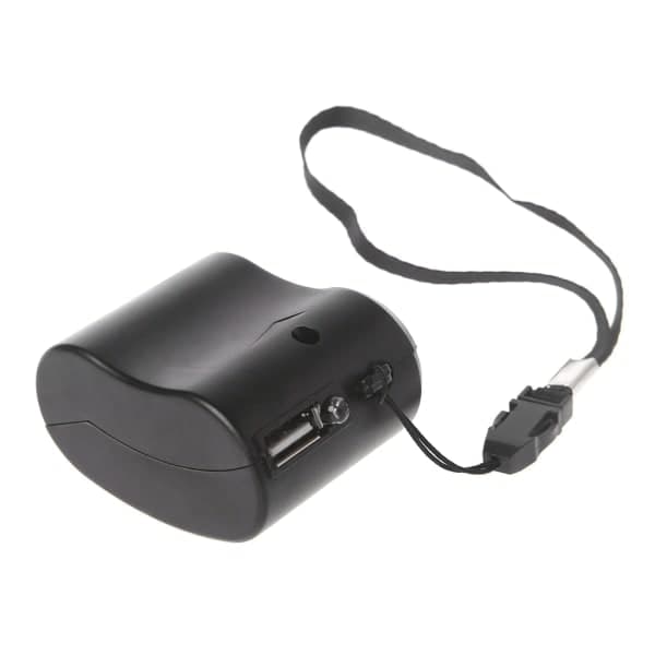 Nødoplader Manuel Håndsvingoplader USB-oplader til Nødsituationer eller Udendørs Håndsvingoplader Sort Black