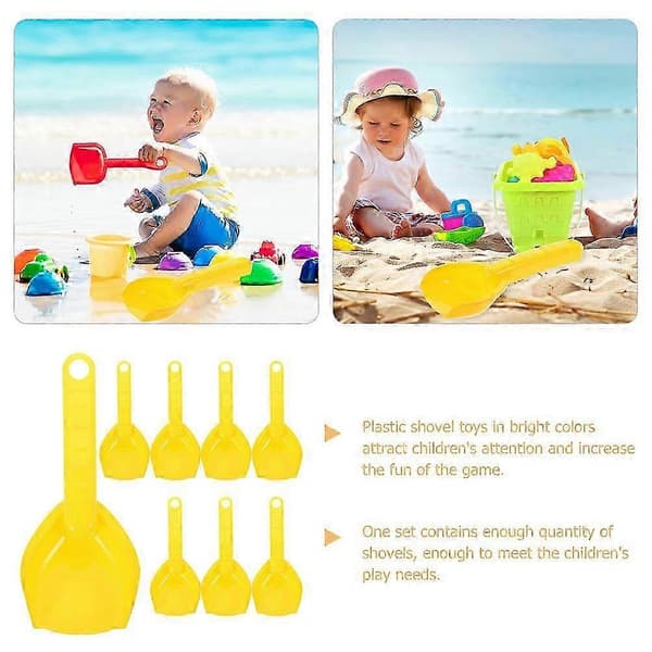 8 stk. strandsandspader i plast, strandsandleker, sandkassegravespader
