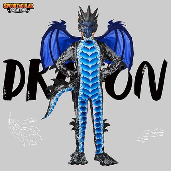 Halloween-dragtekostume til børn, drenge med dragevinger style2 style2 120