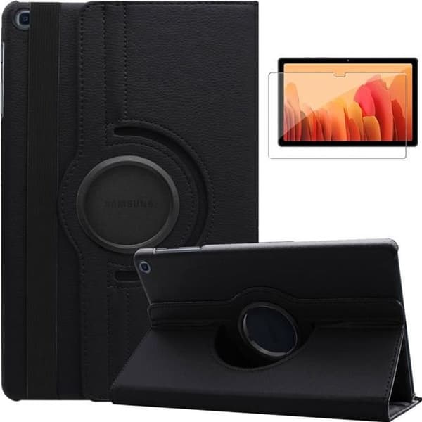 Samsung Galaxy Tab A7 2020 SM-T500 SM-T505 (10.4\") Case, Tablet Case + Tempered Glass Screen Protector (Black)