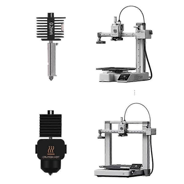 Opgrader Hotend-sæt til Bambu Lab A1/A1 Mini, Hot End-samling 0.2/0.4/0.6mm hærdet ståldyse & [zd]