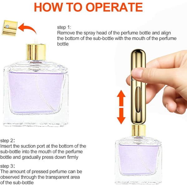 2X Parfume Atomizer 8 ml Parfume flaske til rejse Sølv Silver one size