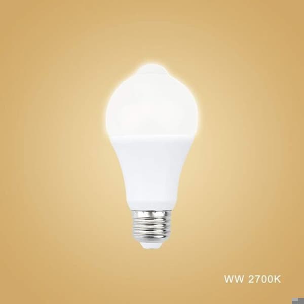 LED-lampe med bevegelsessensor - LUSKYKA® - 12W - E27 - PIR infrarød bevegelsessensor