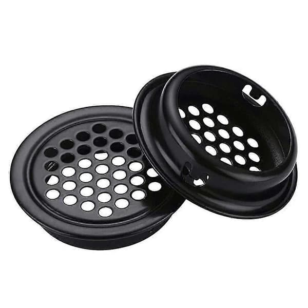Rund Ventilationsrist Skabshulrist 35mm 30 Stykker Sort til Badeværelsesskab Garderobe Sho
