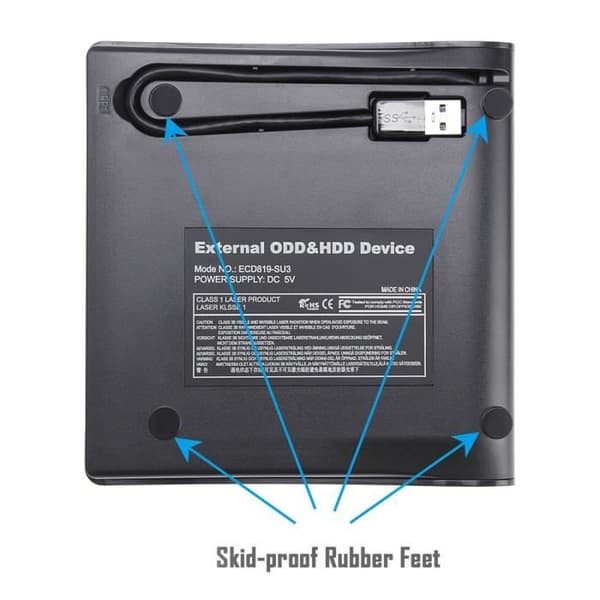[zd]USB 3.0 Bärbar Extern DVD-brännare - Modell - DVD-RW 8x - CD-R 24x - Vit