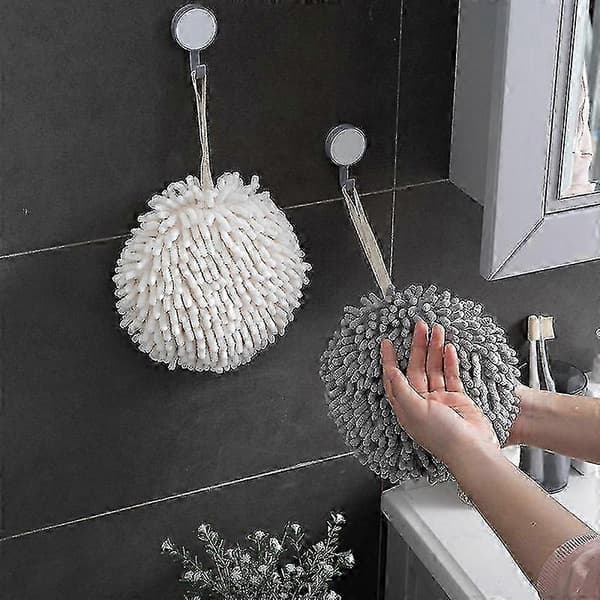 Grå Chenille Mikrofiber Håndklæder, Sæt med 2 Bløde og Absorberende Rengøringsklude til Hjem og Køkkenbrug