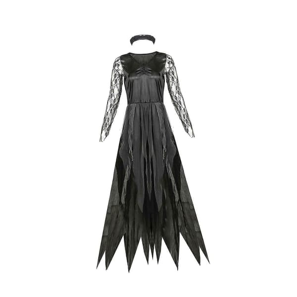 Dam Halloween Kostym, Bröllopsbalskostym Cosplay Outfit Gotisk Klänning för M Length 128cm