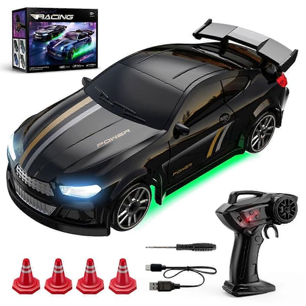 [zd]Mini RC Driftbil 1/64 Skala Lastebil Fjernkontroll Firehjulsdrift Proporsjonal Black 2