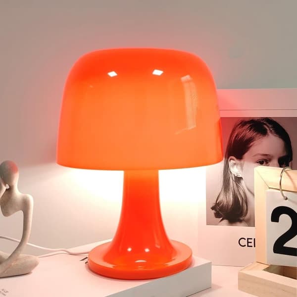 Bordlampe/Skrivebordslampe – LED-lampe med 3 lysmoduser og dimbart lys – Retro sopplampe til soverom og stue[zd]