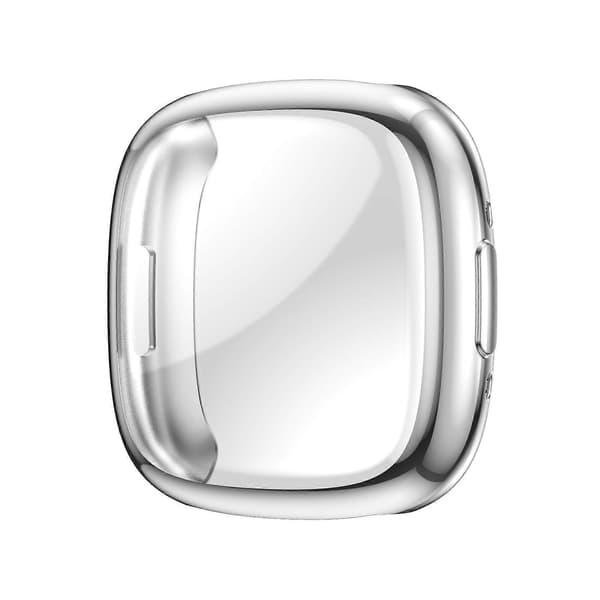 För Fitbit Versa 4 Stötsäkert TPU Skyddande Klockfodral Silver