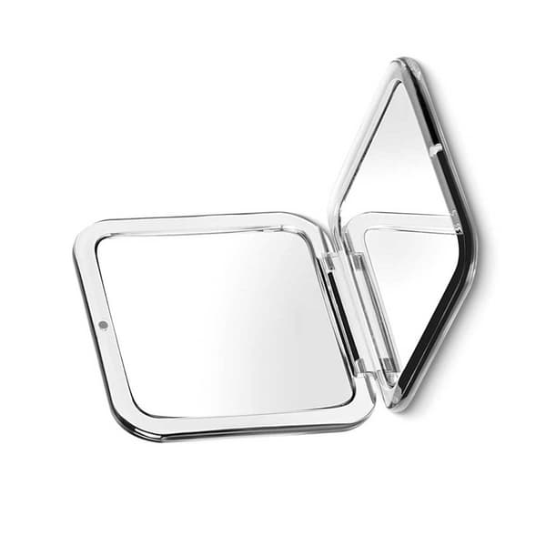 30X Forstørrende Makeupspejl - Sort, Sammenfoldeligt, Dobbeltsidet Kosmetisk Lommespejl