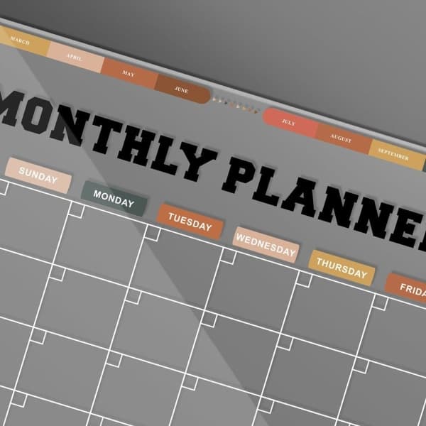 Magnetisk Akryl Kalender Transparent Køleskabskalender