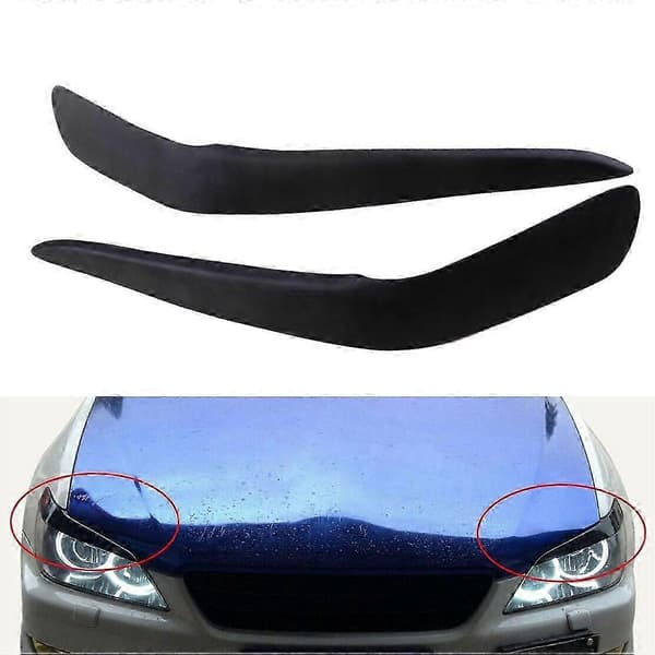 2 st Svarta Strålkastarögonlock Ögonbrynsskydd Trim Passar Lexus IS200 1999-2004