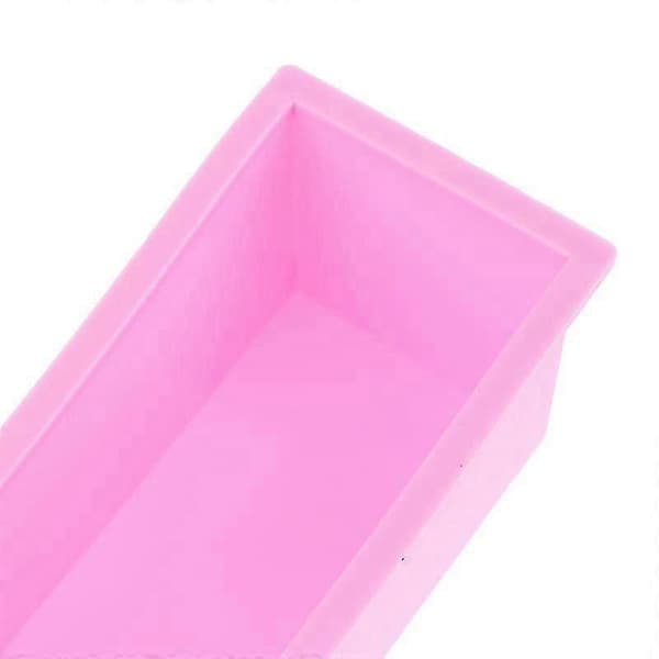 Handgjord trälåda för 1200 ml rektangulär silikonform för tvålhantverk, brödform, 1 stycke Pink 1 Pcs